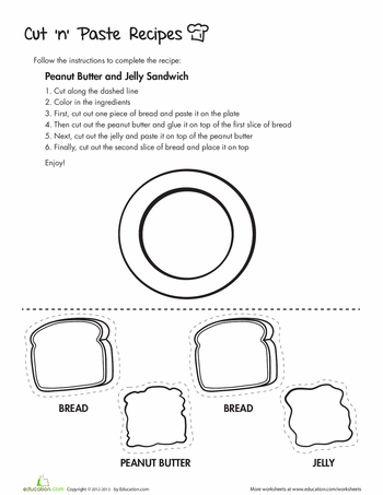 Apple Theme Count Color Cut and Paste Worksheets