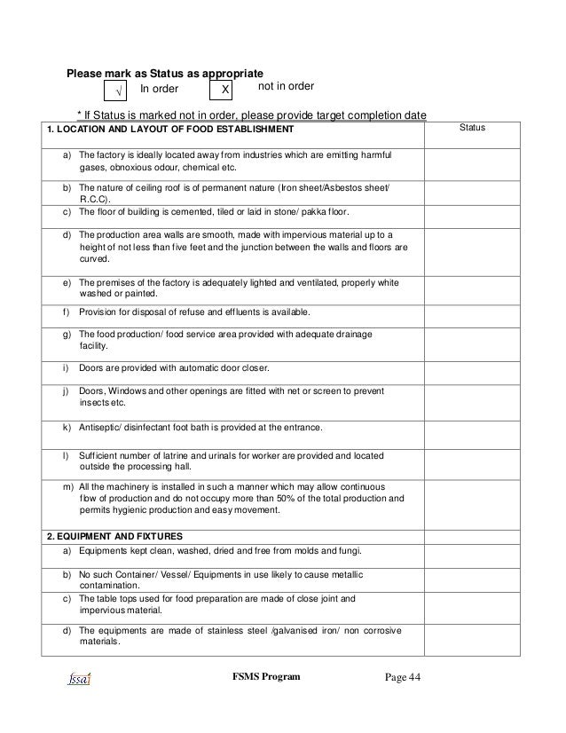 Hazard Analysis and Critical Control Point (HACCP) Food